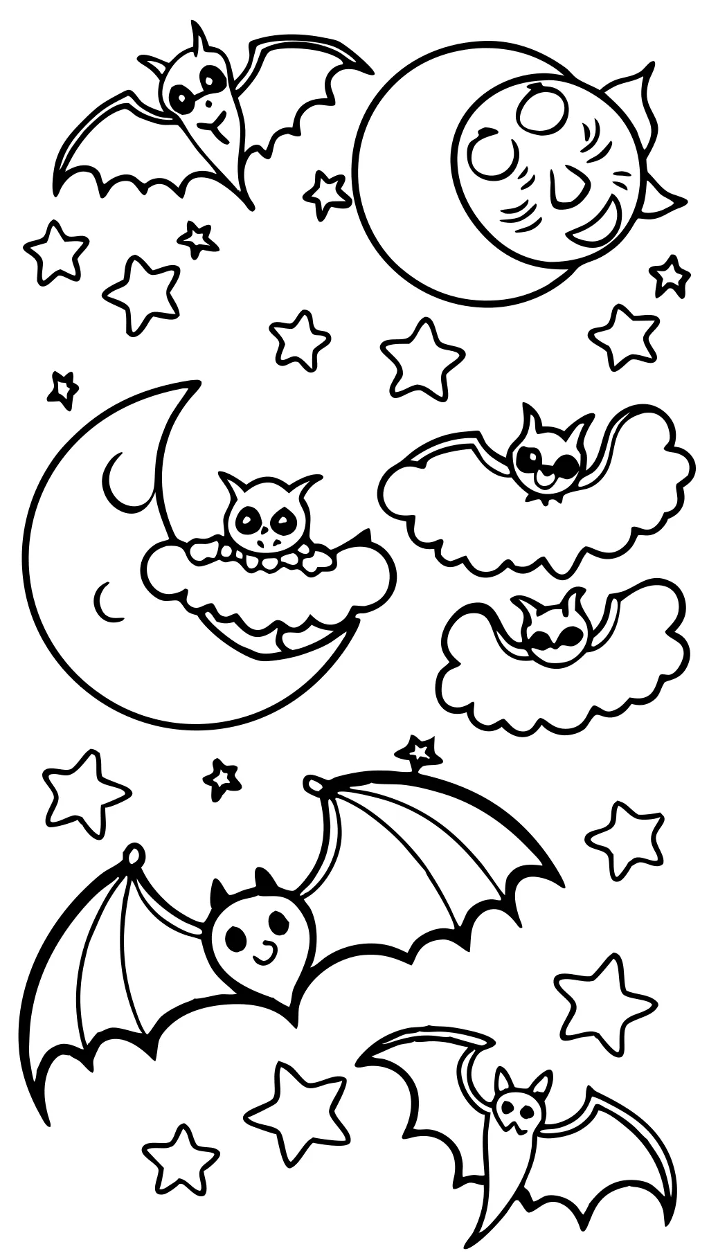 coloring page bats